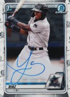 2020 Bowman Chrome Prospect Autographs #CPALD Lewin Diaz Baseball Card