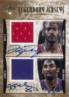 2001 Upper Deck Legends Legendary Jerseys #MJ/KB-AJ Michael Jordan/Kobe Bryant Autograph Basketball Card