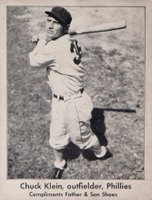 1939 Father & Son Shoes # Chuck Klein Baseball Card
