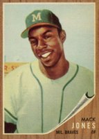1962 Topps #186GT Mack Jones Green Tint Baseball Card