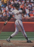 1988 Mother's Cookies Will Clark #3 Will Clark Batting Follow-Thru Baseball Card