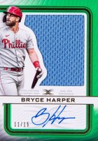 2023 Topps Definitive Collection Autograph Relic Collection #ARCBH Bryce Harper Green Baseball Card