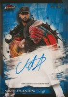 2024 Topps Finest Finest Autographs #FASA Sandy Alcantara Blue Refractor Baseball Card