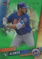 2019 Finest #44 Pete Alonso Green Refractor Baseball Card