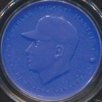 1955 Armour Coins # Mickey Mantle Correct Spell-Bats L or R Baseball Card