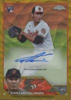 2023 Topps Chrome Update Autograph #ACSF Shintaro Fujinami Gold Wave Baseball Card