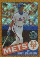 2020 Topps Silver Pack 1985 Chrome Promo #24 Darryl Strawberry Orange Refractor Baseball Card