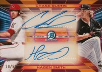 2024 Bowman Draft Prospect Dual Autographs #PDABS Chase Burns/Hagen Smith Gold Refractor Baseball Card