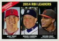 2015 Topps Heritage  #220 Miguel Cabrera/Mike Trout/Nelson Cruz Baseball Card