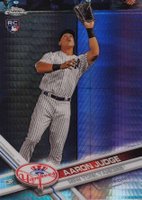 2017 Topps Chrome #169 Aaron Judge Catching-Prism Refractor Baseball Card