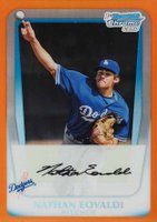2011 Bowman Chrome Prospects #BCP165 Nathan Eovaldi Orange Refractor Baseball Card