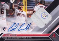 2023 Topps Now #411A Corbin Carroll Autograph-Game Used Base Relic Baseball Card