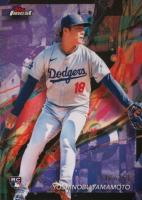 2024 Topps Finest #50 Yoshinobu Yamamoto Purple Refractor Baseball Card