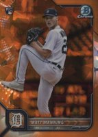 2022 Bowman Chrome Sapphire Edition #23 Matt Manning Orange Baseball Card