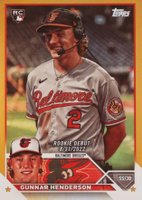 2023 Topps Update #US18 Gunnar Henderson Gold Foil Baseball Card