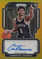 2021 Panini Prizm Rookie Signatures #RSCAM Cameron Thomas Gold Prizm Basketball Card