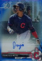 2017 Bowman Chrome Prospect Autograph #FM Francisco Mejia Blue Refractor Baseball Card