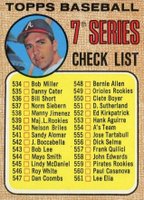 1968 Topps #518 7th Series Checklist (534-598) Maj. L. Rookies Baseball Card