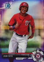 2017 Bowman Chrome Prospects #BCP180 Juan Soto Purple Refractor Baseball Card