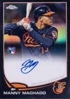 2013 Topps Chrome Rookie Autograph #12 Manny Machado Black Refractor Baseball Card