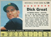 1961 Post Cereal #129 Dick Groat Perforated Baseball Card