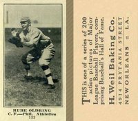 1916 Weil Baking Co. #133 Rube Oldring Baseball Card