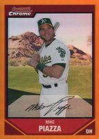 2007 Bowman Chrome #120 Mike Piazza Orange Refractor Baseball Card