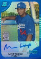 2005 Bowman Chrome #349 Matthew Kemp Autograph-Blue Refractor Baseball Card