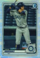 2020 Bowman Draft #BD188 Julio Rodriguez Chrome-Refractor Baseball Card