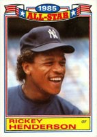 1986 Topps All-Star Glossy Set of 22 #7 Rickey Henderson Baseball Card