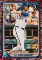 2024 Bowman Draft #BDC8 Jac Caglianone Chrome-Fuchsia Lunar Refractor Baseball Card