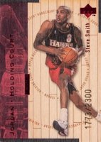 1998 Upper Deck Hardcourt Jordan Holding Court #J1 Michael Jordan/Steve Smith Red Basketball Card