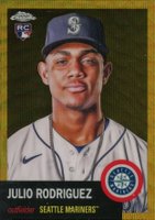 2022 Topps Chrome Platinum Anniversary #171 Julio Rodriguez Gold Wave Refractor Baseball Card