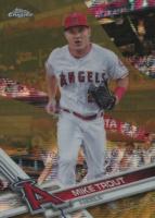 2017 Topps Chrome #200 Mike Trout White Jersey-Gold Refractor Baseball Card