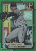 2024 Bowman Chrome Prospects #BCP125 Paul Skenes Green Refractor Baseball Card