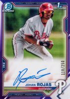2021 Bowman Chrome Prospect Autographs #CPAJR Johan Rojas Purple Refractor Baseball Card