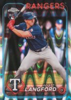 2024 Topps Chrome Update #USC35 Wyatt Langford Raywave Refractor Baseball Card