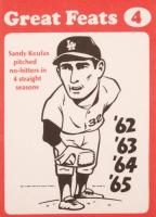 1972 Laughlin Great Feats #4 Sandy Koufax Red Border Baseball Card