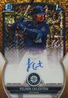 2023 Bowman Chrome Prospect Autographs #CPAFC Felnin Celesten Gold Mini Diamond Baseball Card