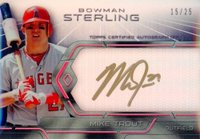 2013 Bowman Sterling Blue Sapphire Signings #BSSMT Mike Trout Ruby Baseball Card