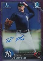 2016 Bowman Chrome Prospects Autographs #DFO Dustin Fowler Purple Refractor Baseball Card