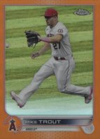 2022 Topps Chrome #200 Mike Trout Orange Refractor Baseball Card