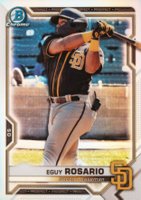 2021 Bowman Draft #BDC33 Eguy Rosario Chrome-Refractor Baseball Card