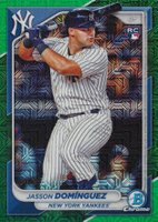 2024 Bowman Mega Box Chrome #17 Jasson Dominguez Green Refractor Baseball Card