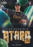 2024 Topps Chrome Update Stratospheric Stars #14 Paul Skenes Black Refractor Baseball Card