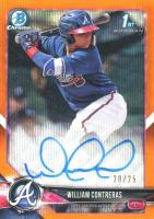 2018 Bowman Chrome Prospects Autographs #BCPAWCO William Contreras Orange Wave Refractor Baseball Card