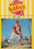 1967 Kahn's Wieners # Steve Hargan Pitching, No Clouds, Blue Sky Baseball Card