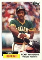 1984 Topps #2 Rickey Henderson 1983 Highlight Baseball Card