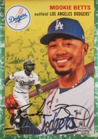 2023 Topps Chrome Platinum Anniversary #218 Mookie Betts Platinum Toile White/Green Refractor Baseball Card