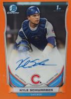 2014 Bowman Chrome Draft Pick Autograph #KS Kyle Schwarber Orange Refractor Baseball Card